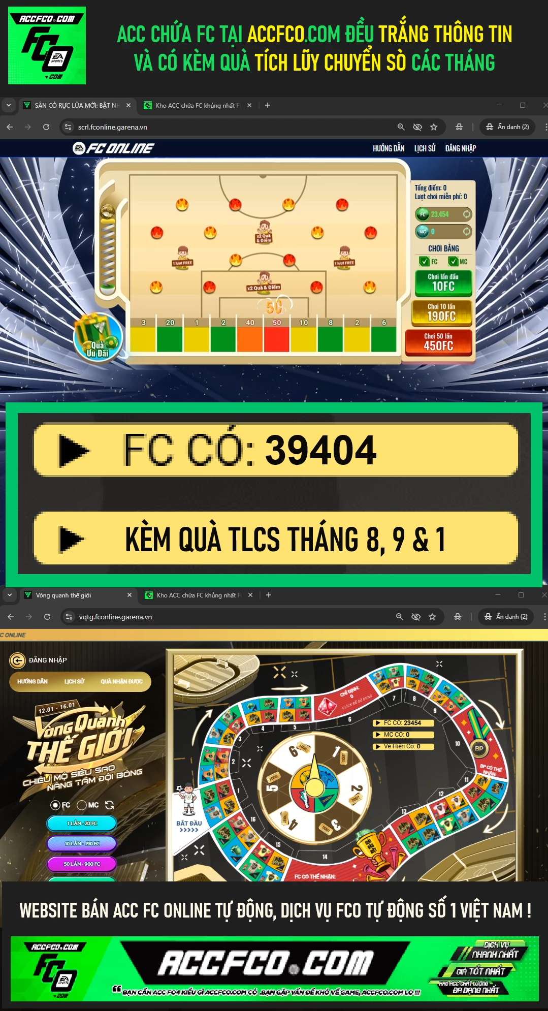 [Full miniface] ACC FC Online chứa 39.404 FC trắng thông tin (kèm quà TL Chuyển Sò FC Tháng 8, 9 và 1🎁)